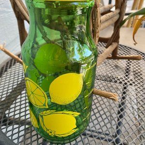 Vintage Anchor Hocking Green Glass Lemon Jar